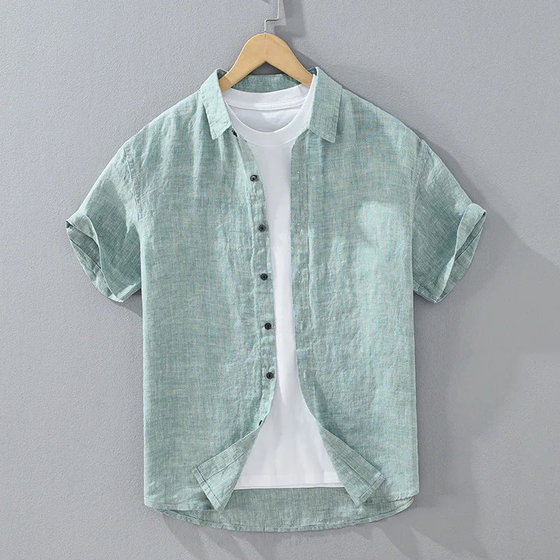 Camisa elegante de linho para homem
