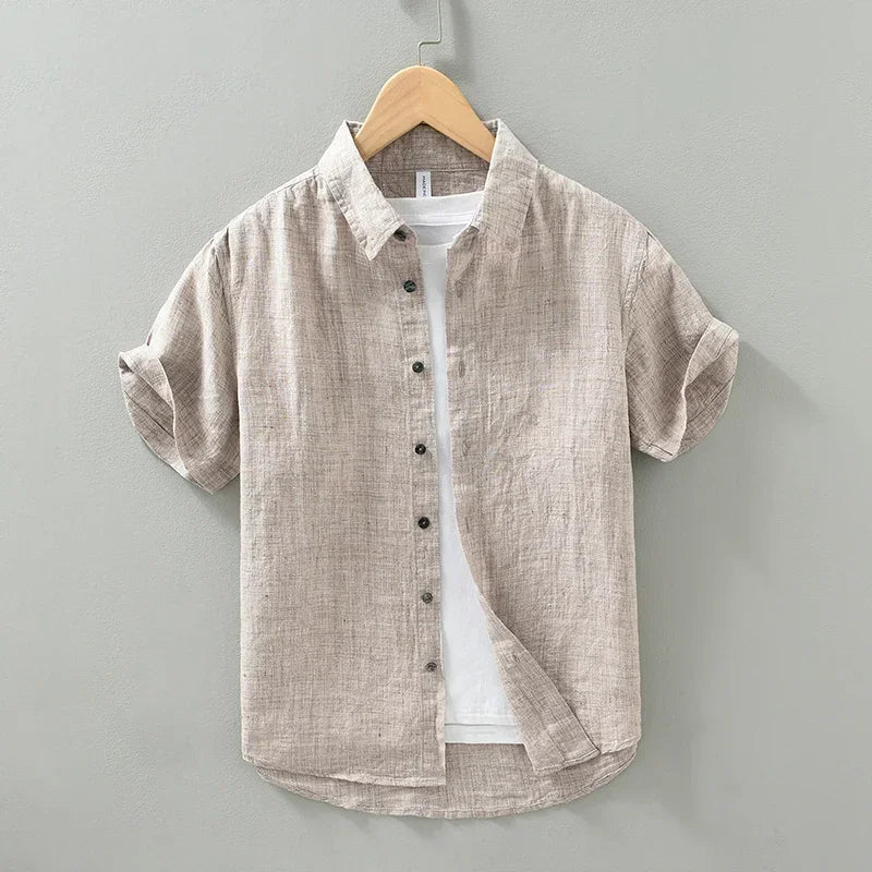 Camisa elegante de linho para homem