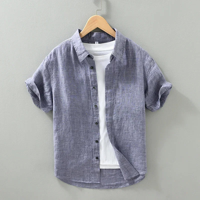 Camisa elegante de linho para homem