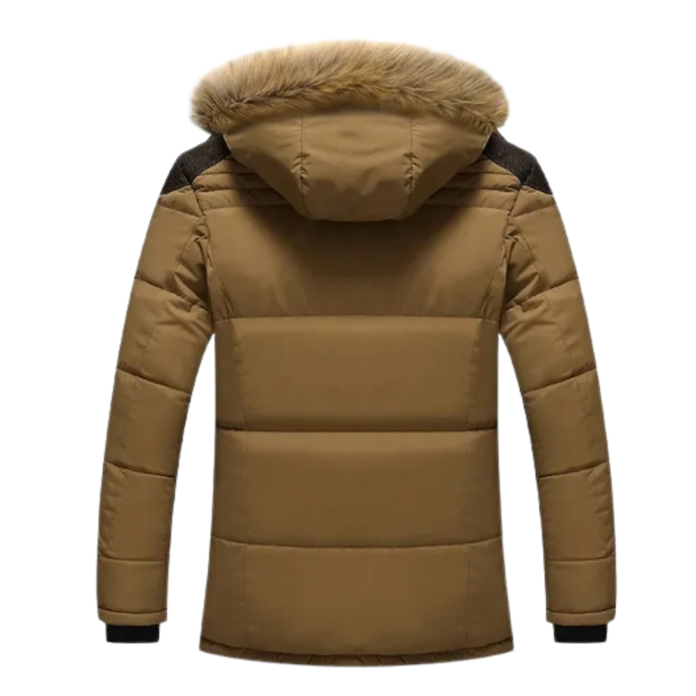 Casaco de inverno elegante em velo acolchoado