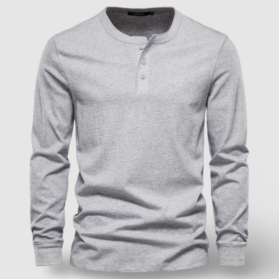 Elegant Cotton Long Sleeve Henley