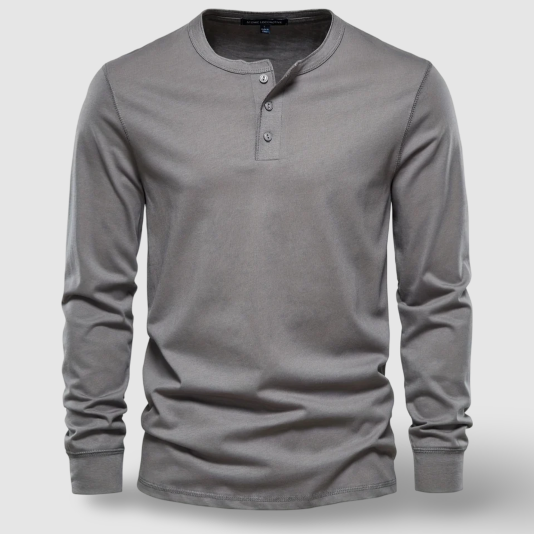 Elegant Cotton Long Sleeve Henley