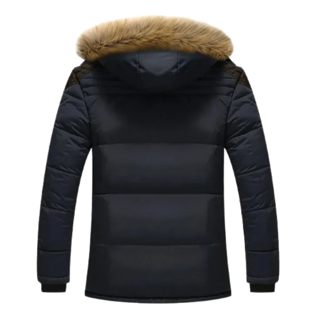 Casaco de inverno elegante em velo acolchoado