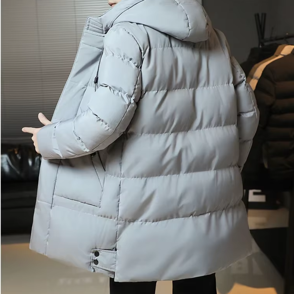 Casaco de inverno comprido e elegante