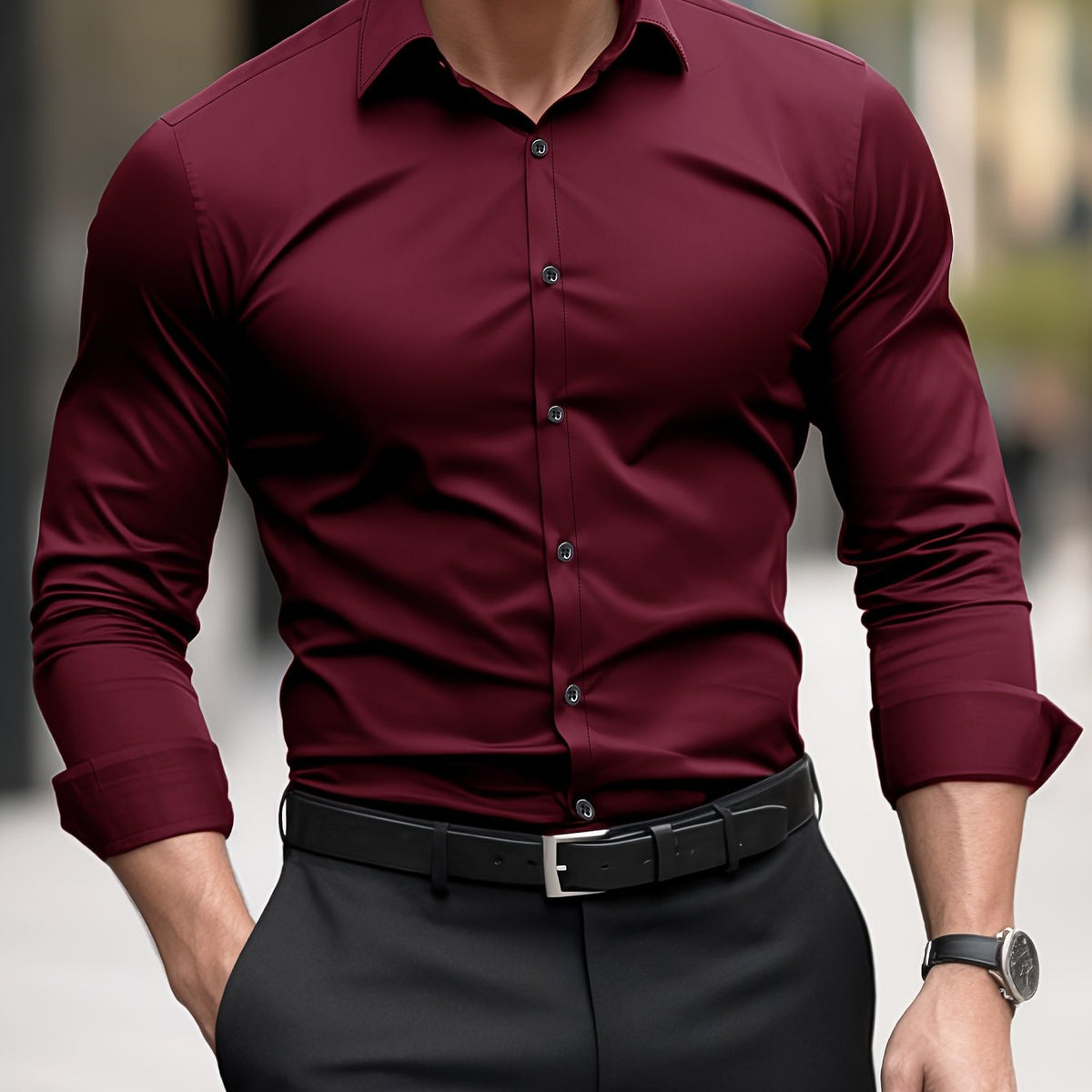 Camisa de vestir de corte justo