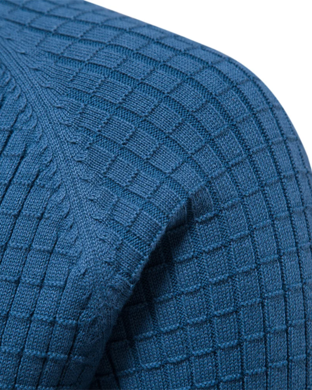 Men's Sweater With Grid Pattern