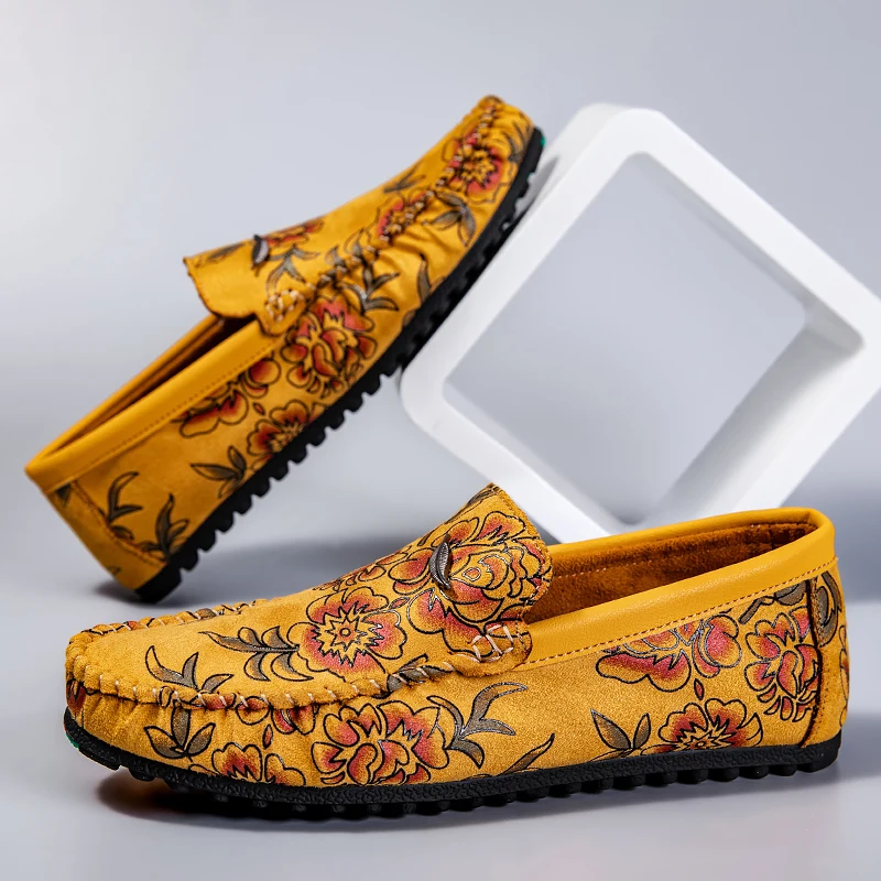 Floral Leather Loafers