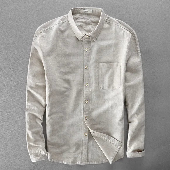 Camisa elegante de algodão e linho
