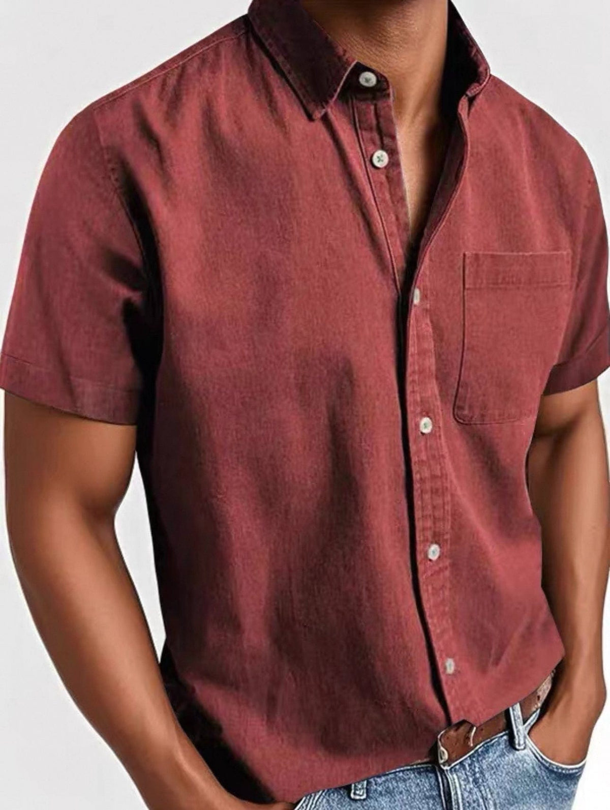 Camisa elegante de manga curta