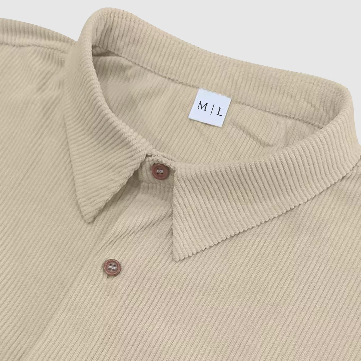 Camisa elegante de veludo cotelê para homem