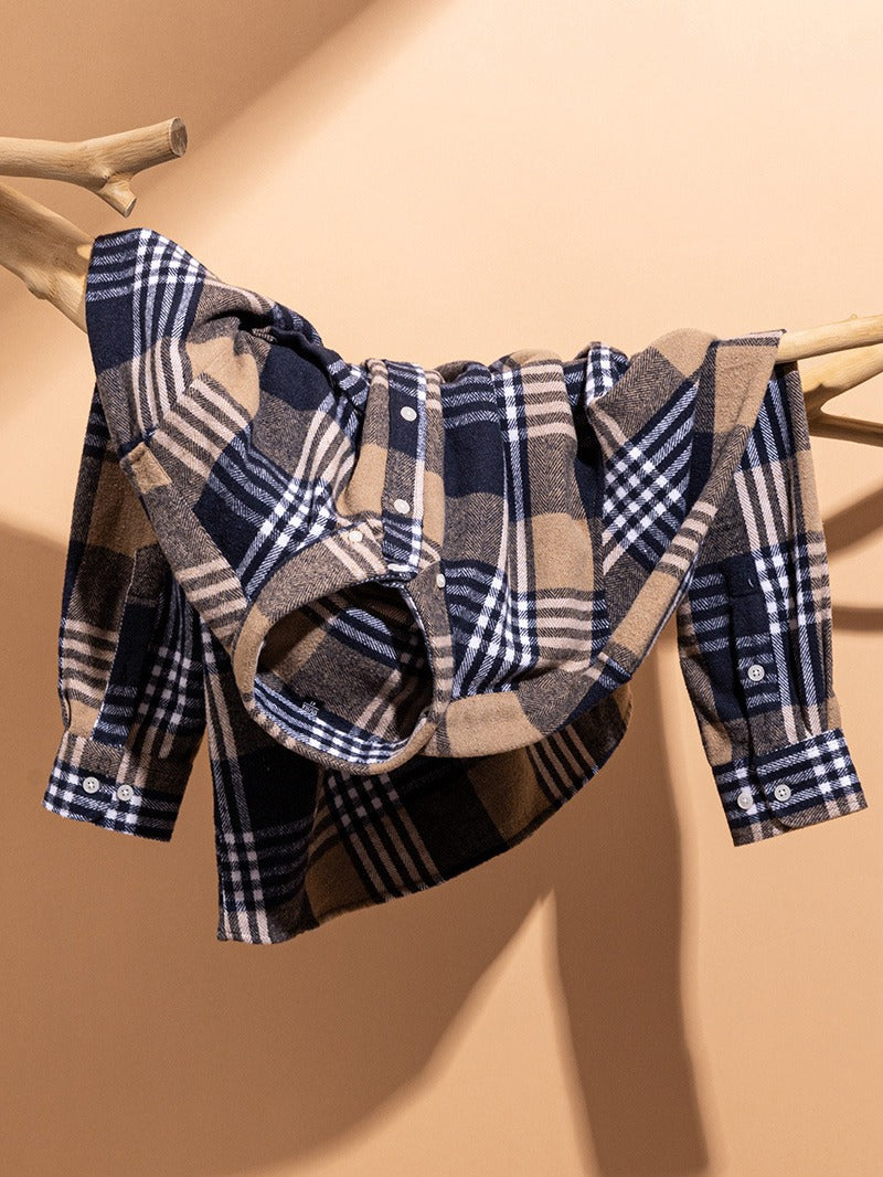 Givalli - Camisa xadrez de algodão