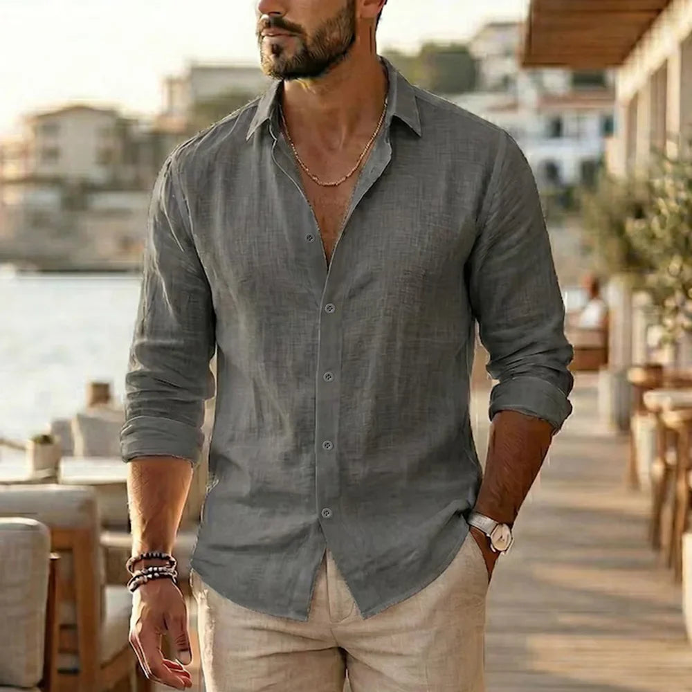 Camisa elegante de verão em linho
