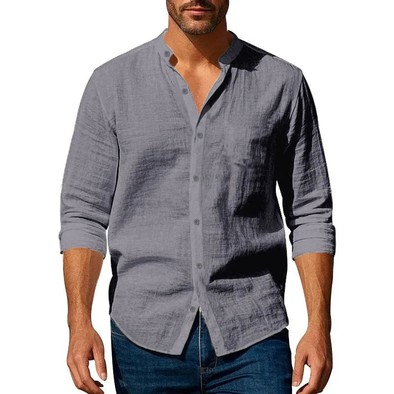 Camisa de verão em algodão e linho
