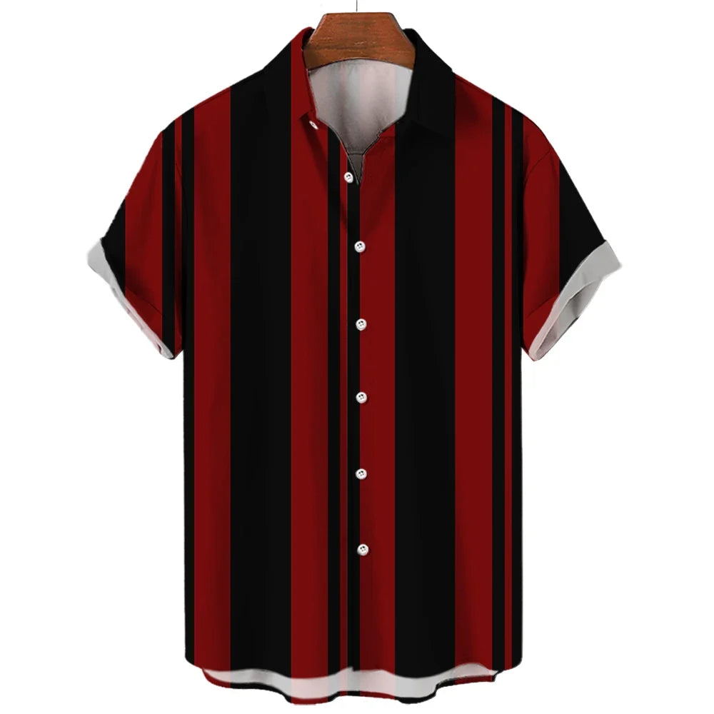 Camisa de verão às riscas de manga curta