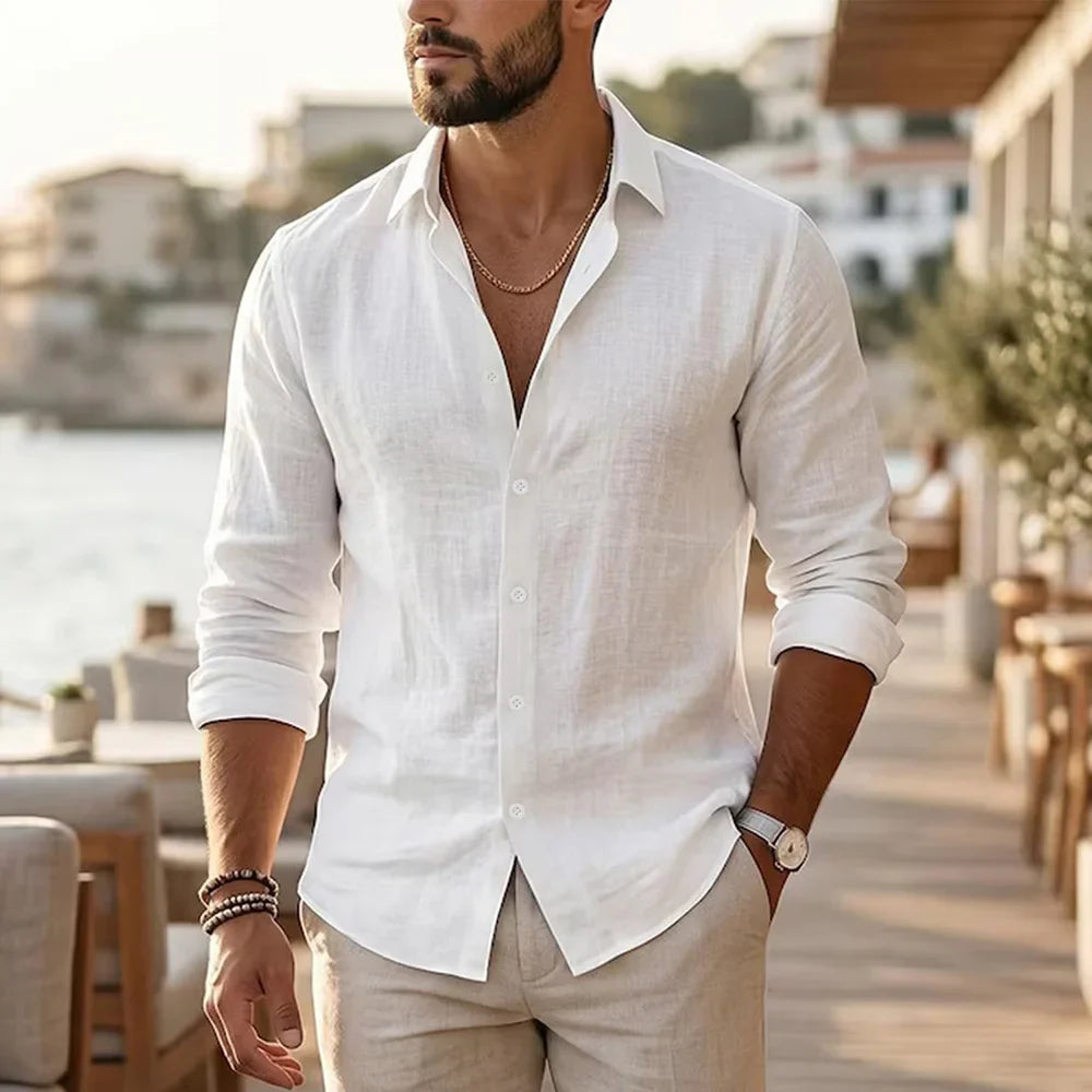 Camisa elegante de verão em linho