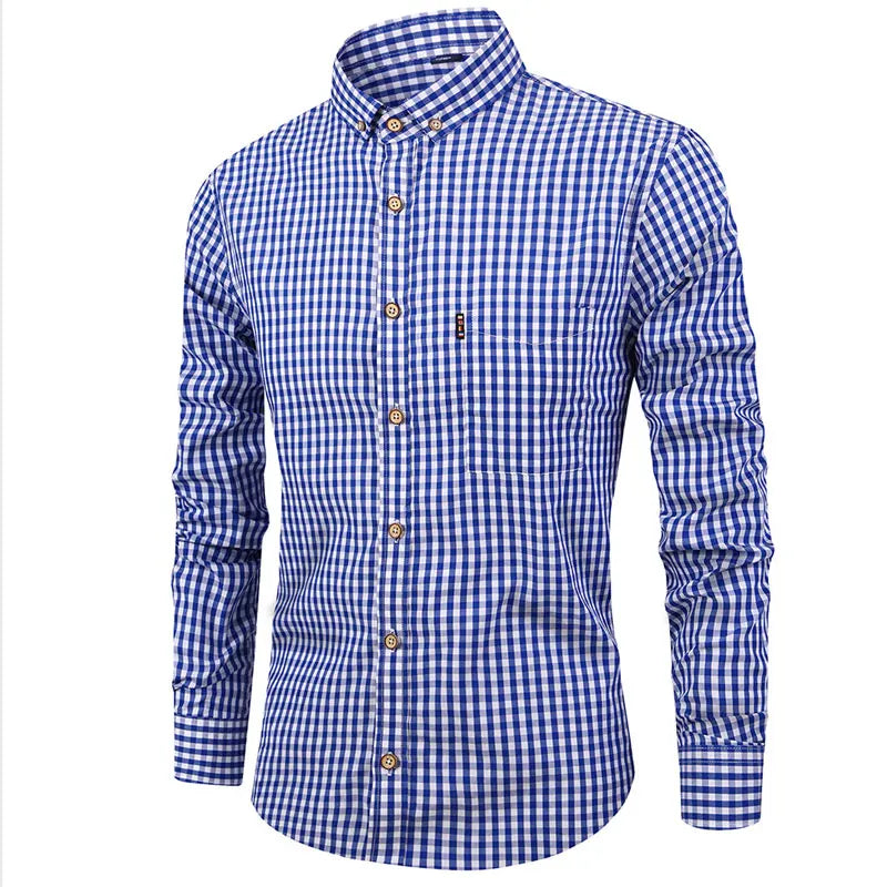 Camisa elegante de algodão xadrez