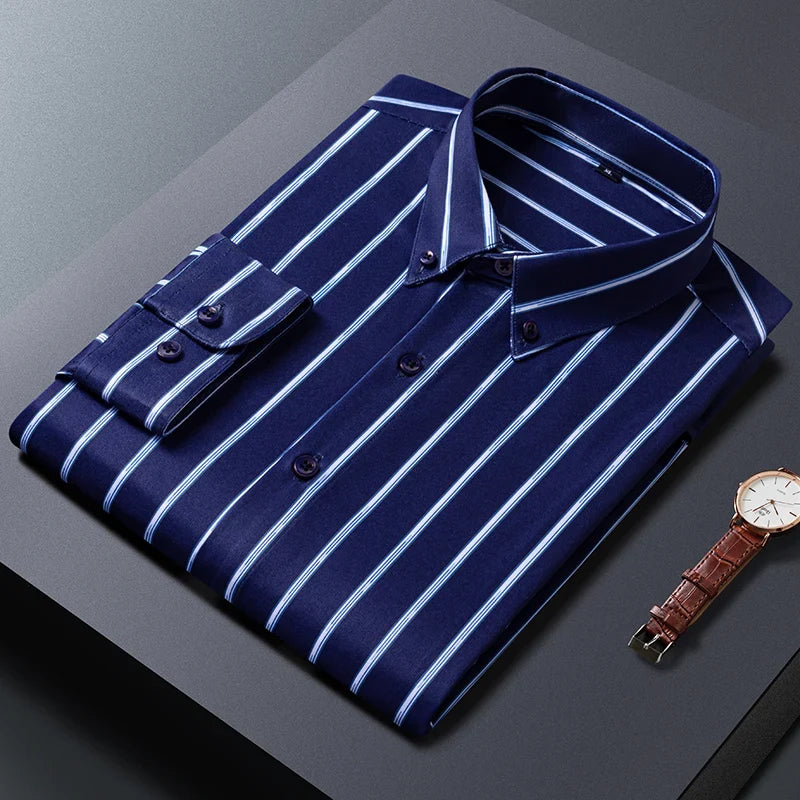 Givalli - Camisa masculina elegante às riscas