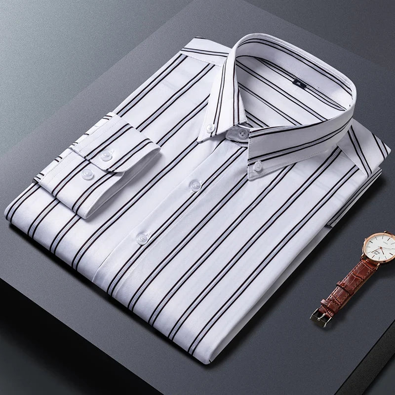 Givalli - Camisa masculina elegante às riscas