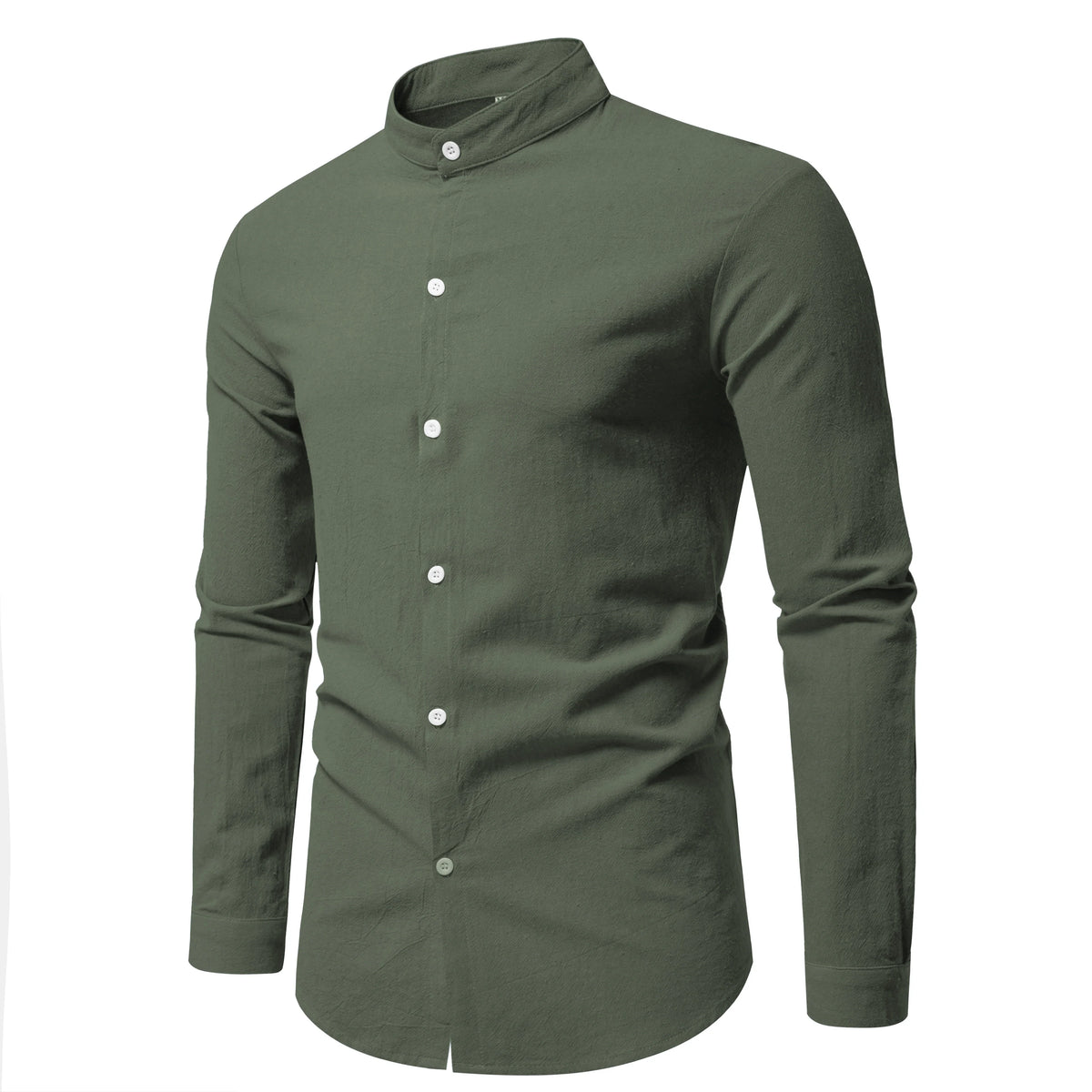 Camisa de algodão com gola alta