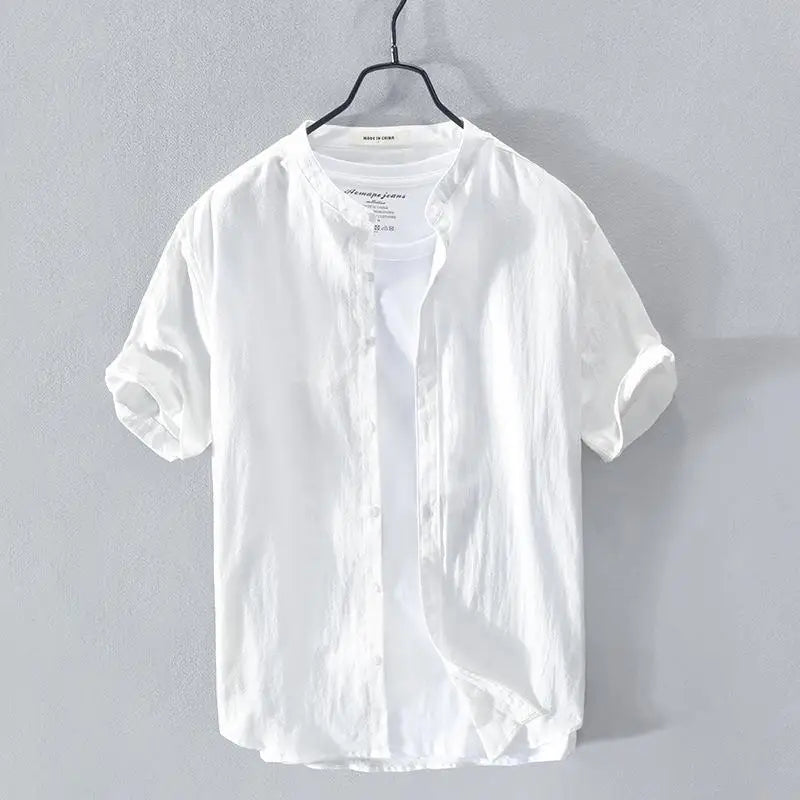 Camisa de verão de algodão e linho