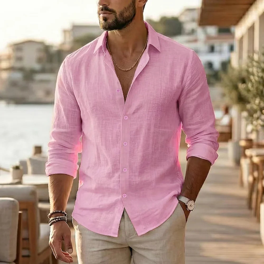 Camisa elegante de verão em linho