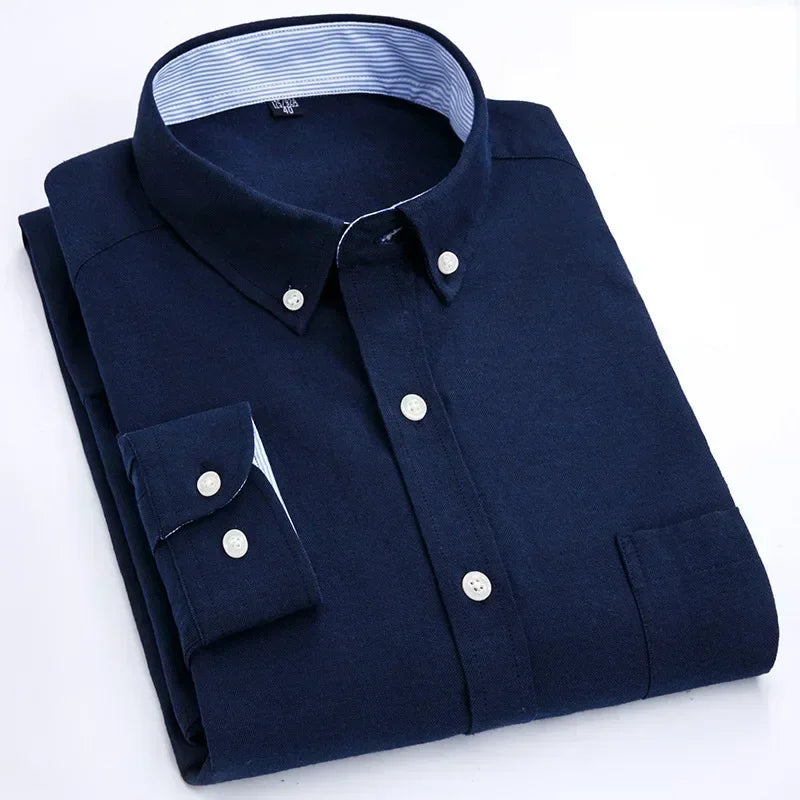 Camisa de algodão de manga comprida
