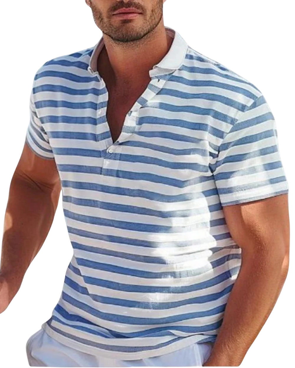 Camisa polo casual às riscas
