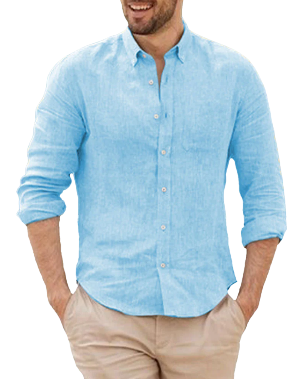 Camisa de linho respirável