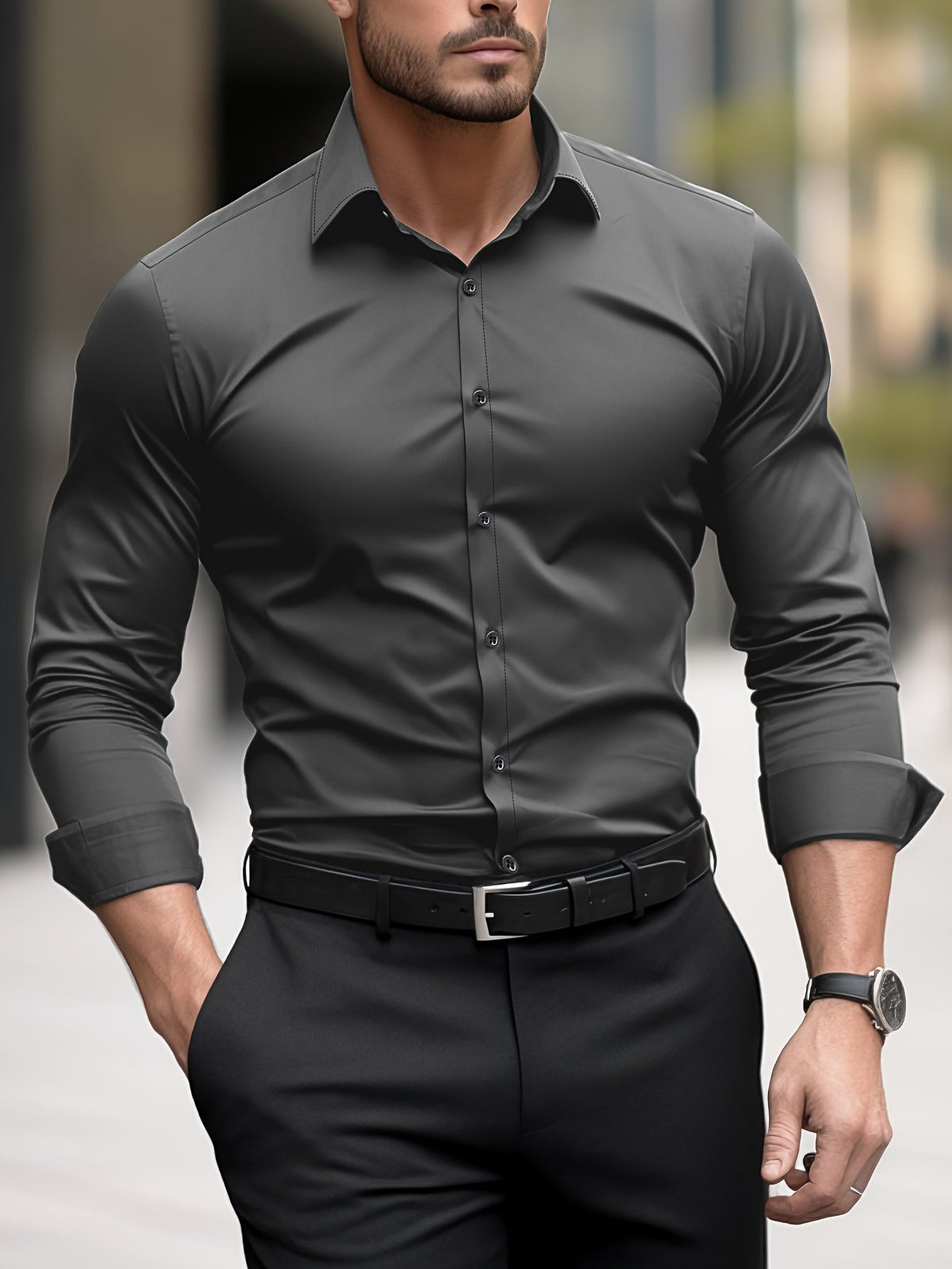 Camisa de vestir de corte justo
