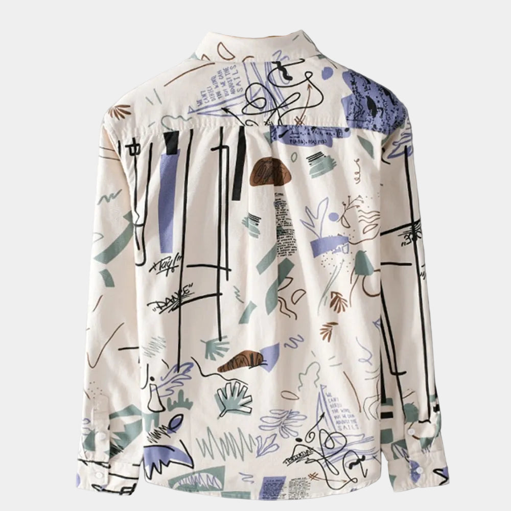 Camisa casual de manga comprida para homem