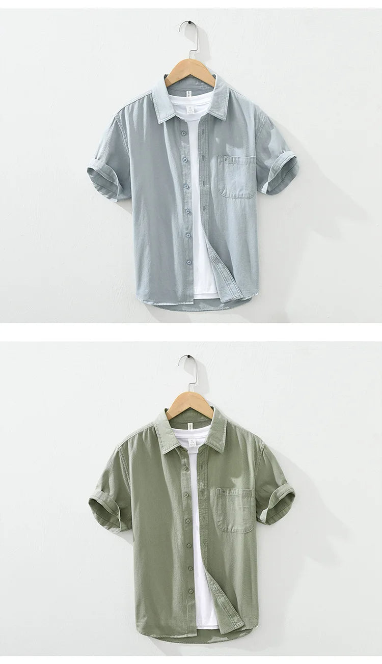 Camisa de algodão de manga curta