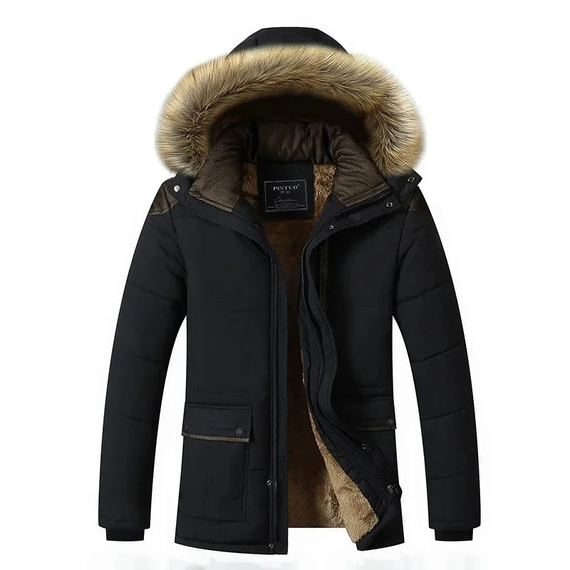 Casaco de inverno elegante em velo acolchoado