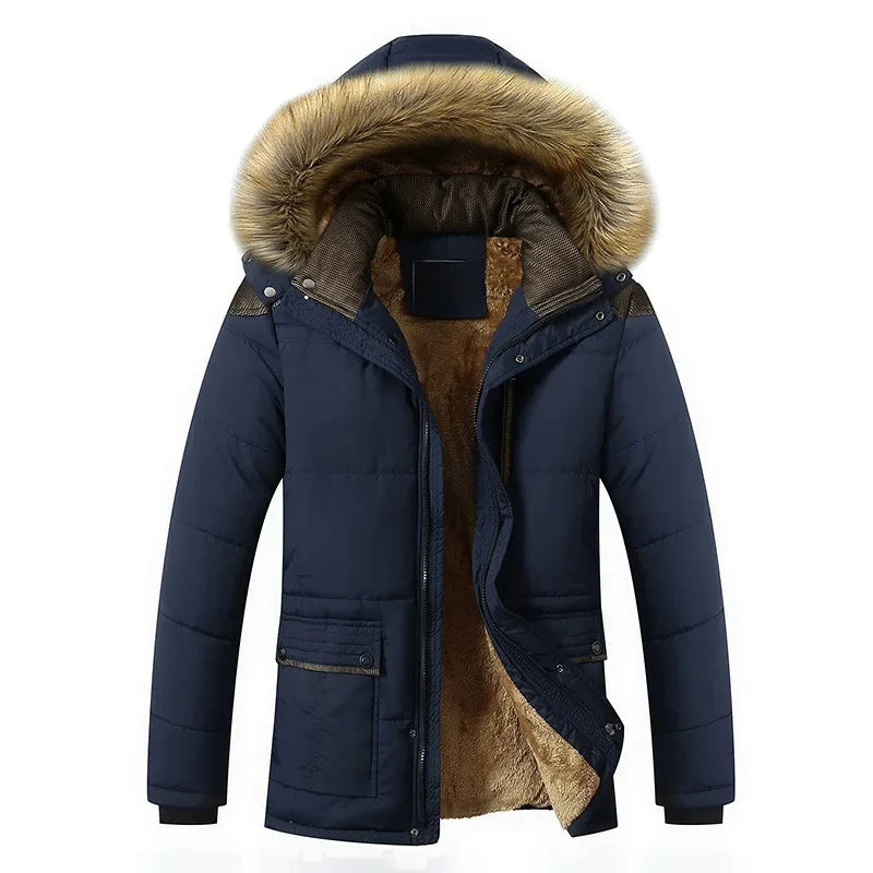 Casaco de inverno elegante em velo acolchoado