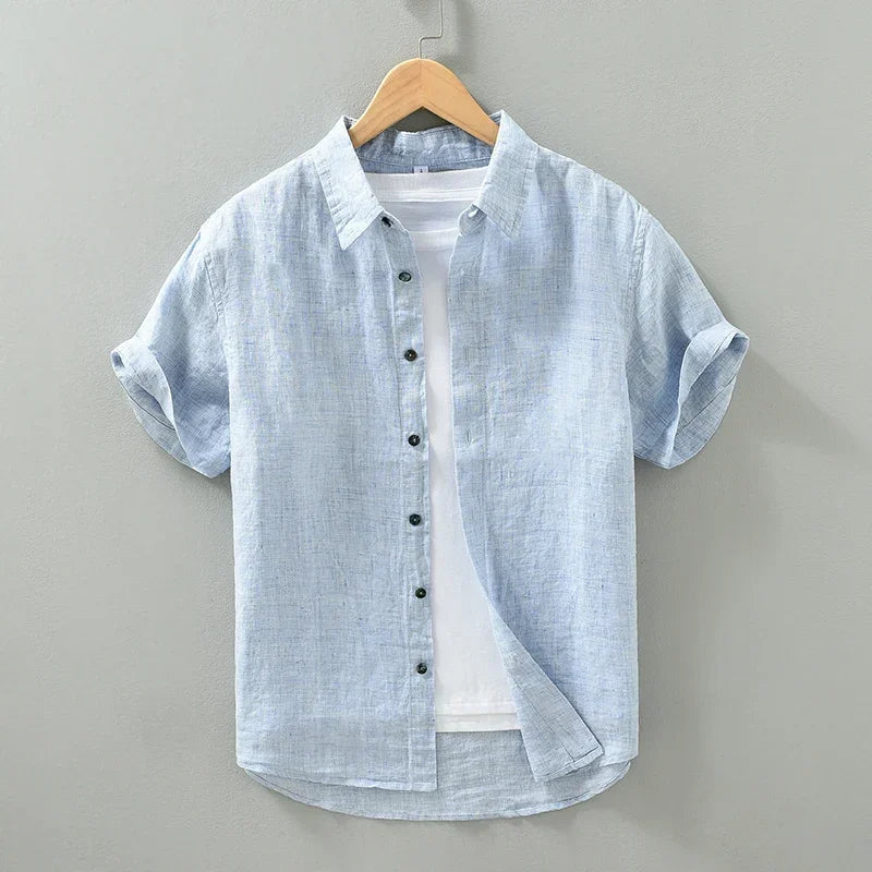 Camisa elegante de linho para homem
