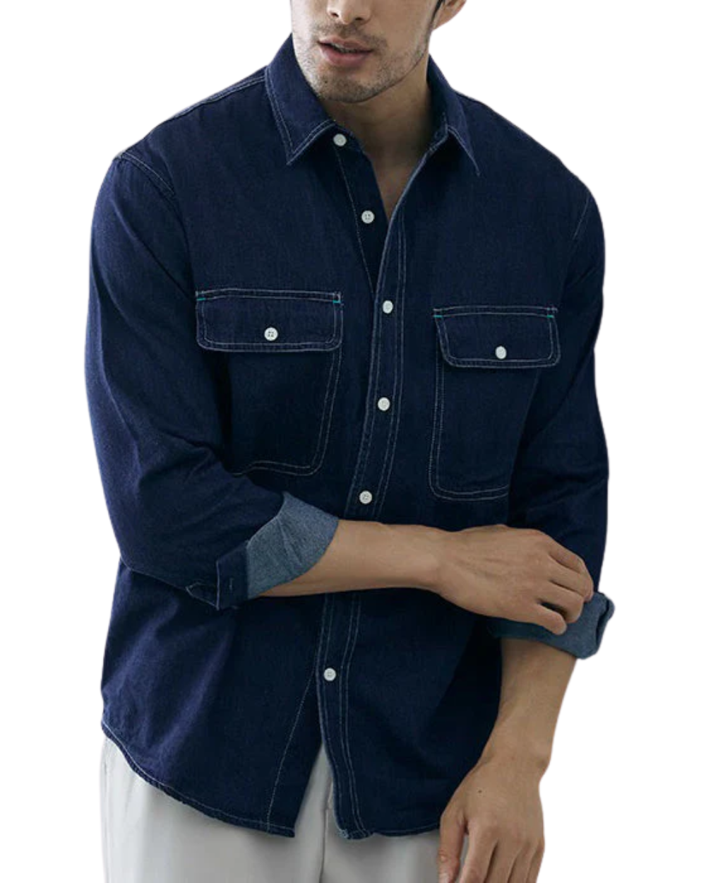 Camisa clássica de ganga