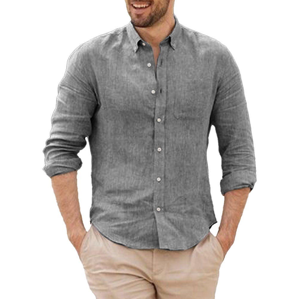 Camisa de linho respirável
