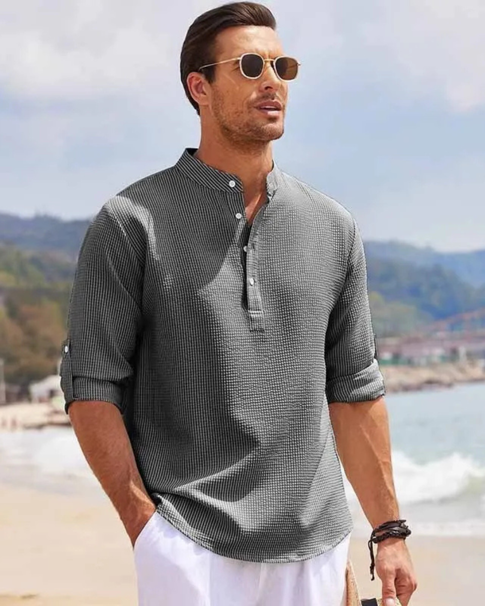 Camisa polo de manga comprida