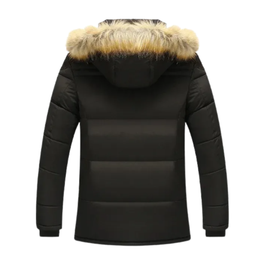 Casaco de inverno elegante em velo acolchoado