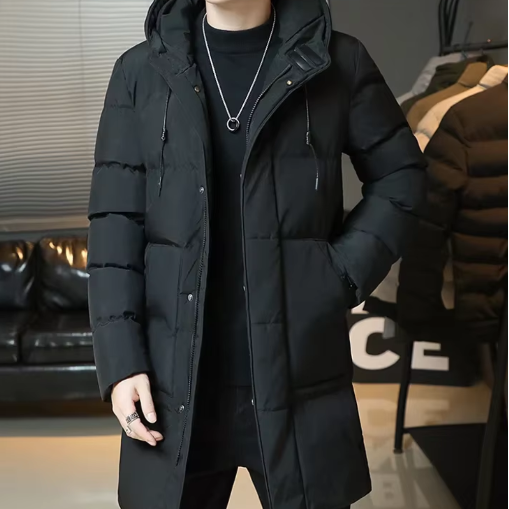 Casaco de inverno comprido e elegante