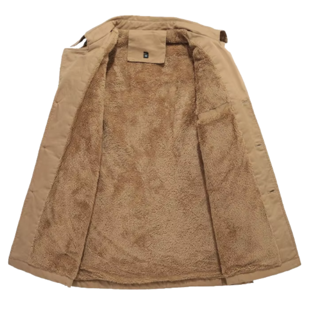 Casaco-trench elegante e acolchoado