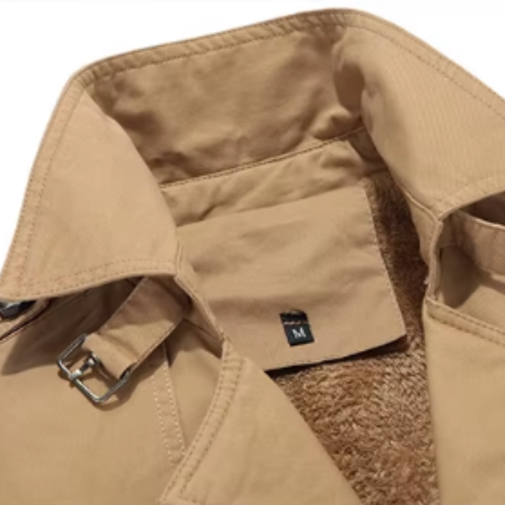 Casaco-trench elegante e acolchoado