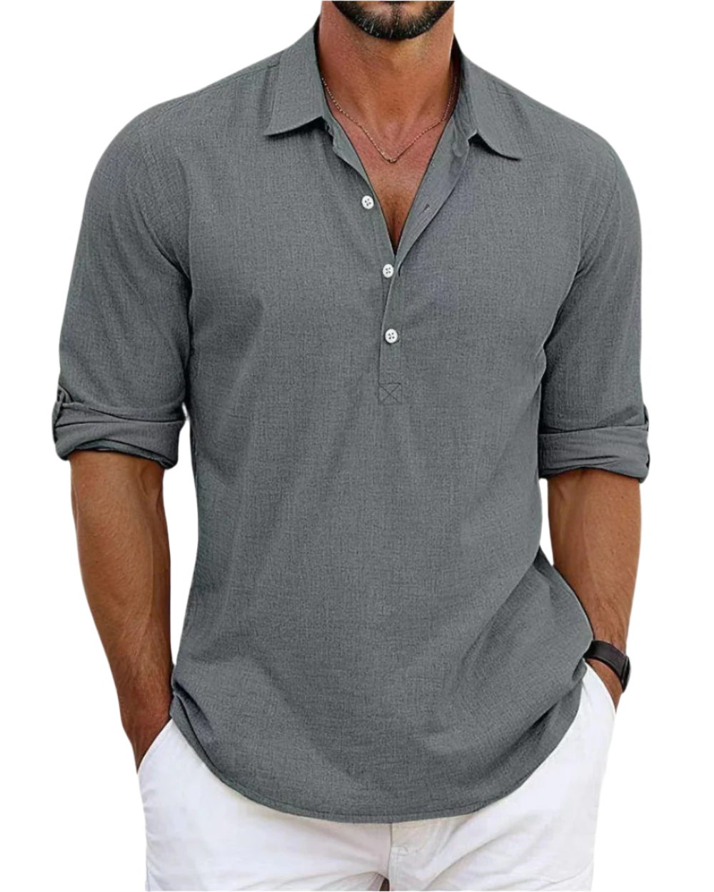 Camisa de linho de alta qualidade