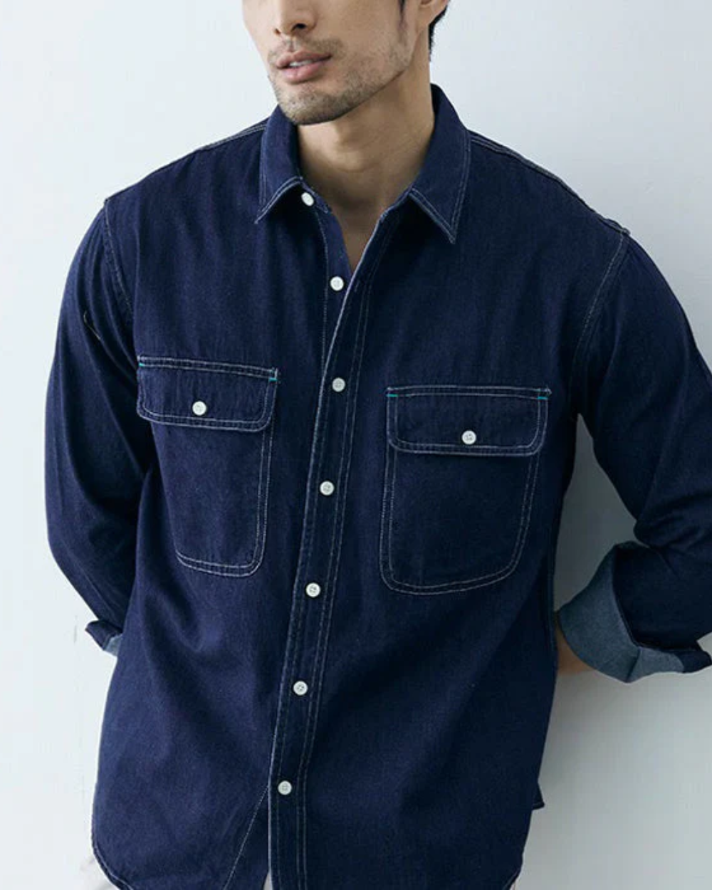 Camisa clássica de ganga