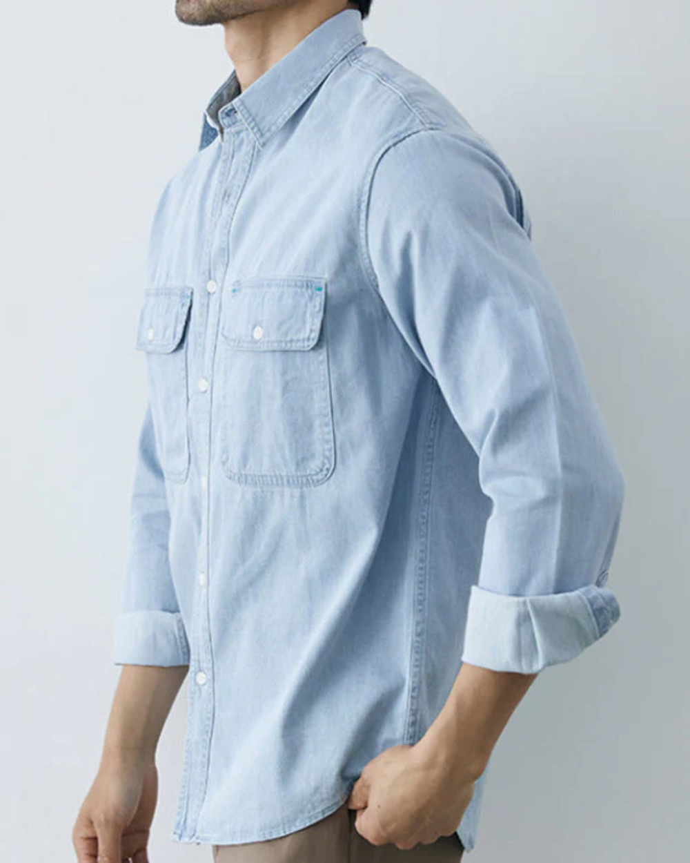 Camisa clássica de ganga