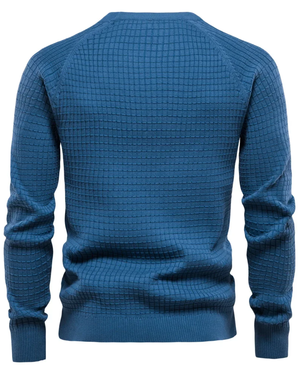 Men's Sweater With Grid Pattern