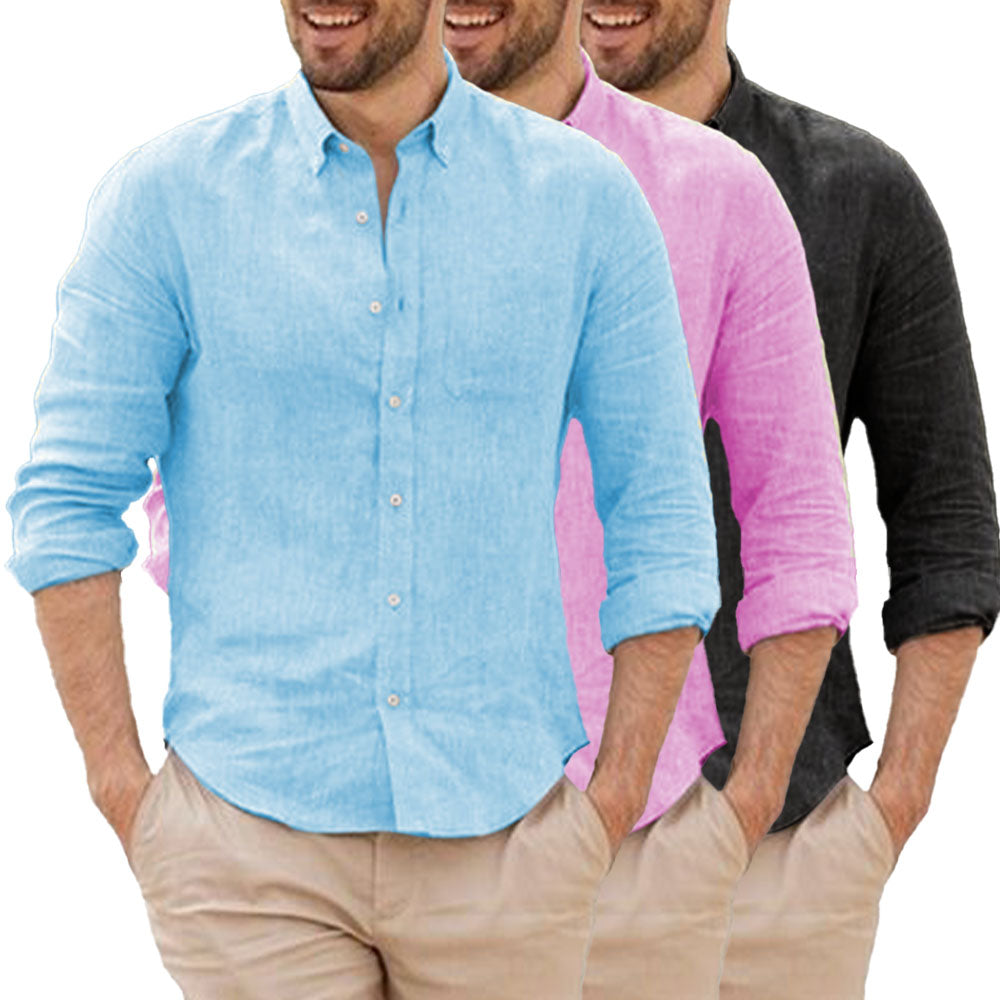 Camisa de linho respirável