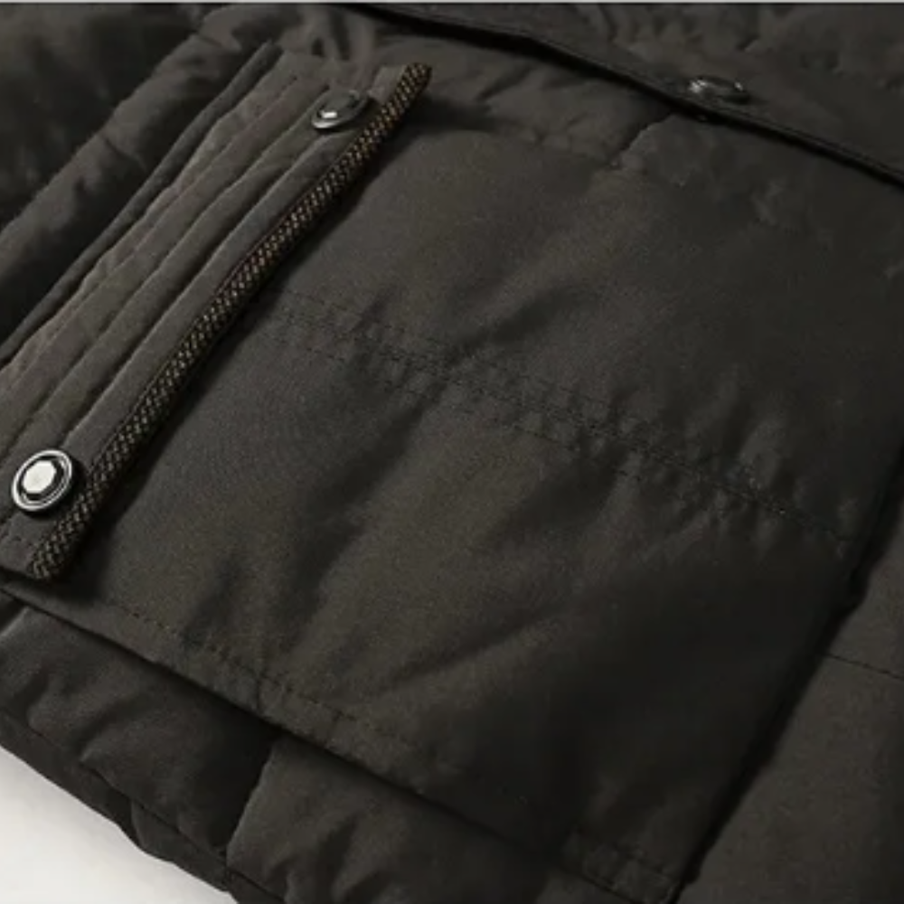Casaco de inverno elegante em velo acolchoado