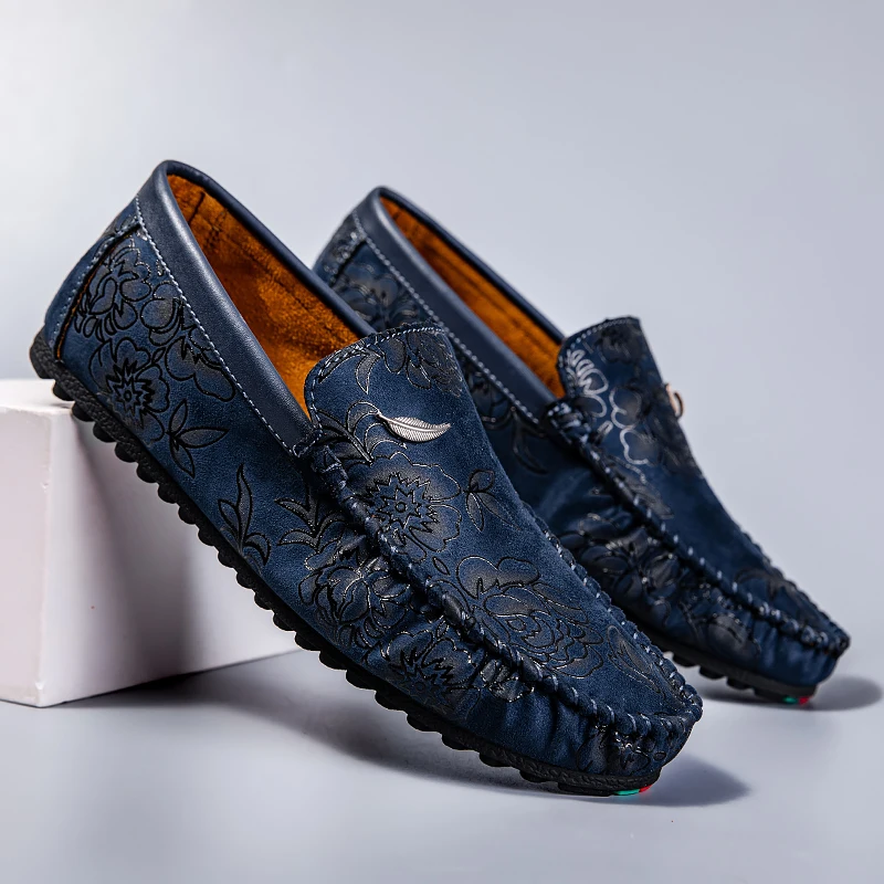 Floral Leather Loafers