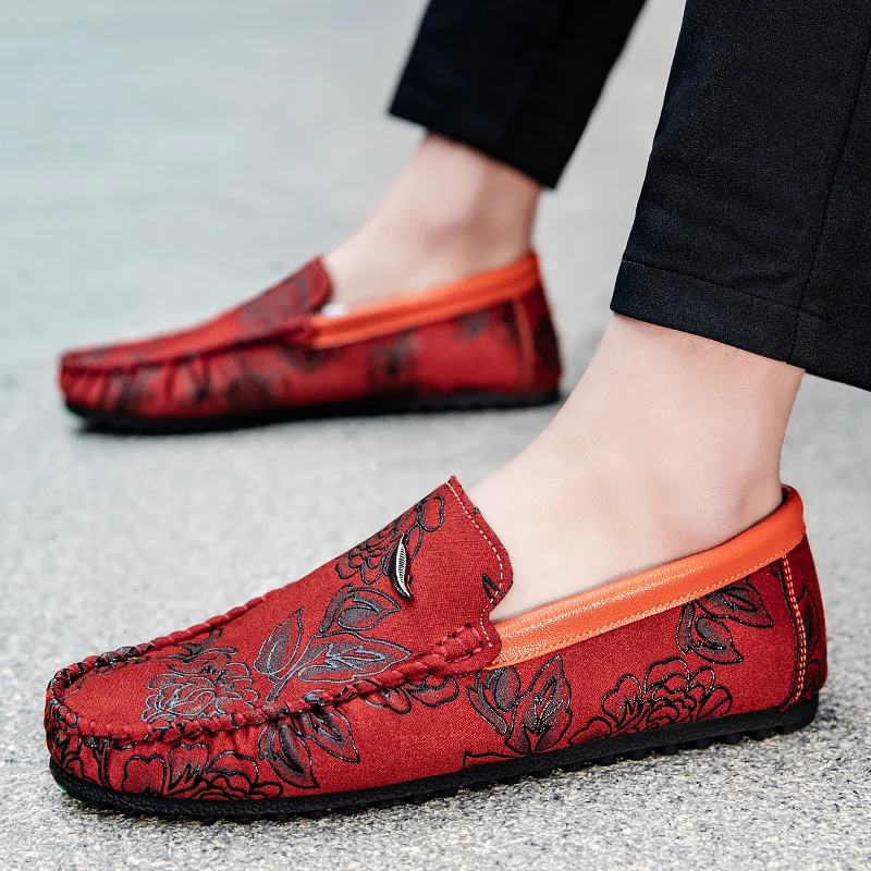 Floral Leather Loafers