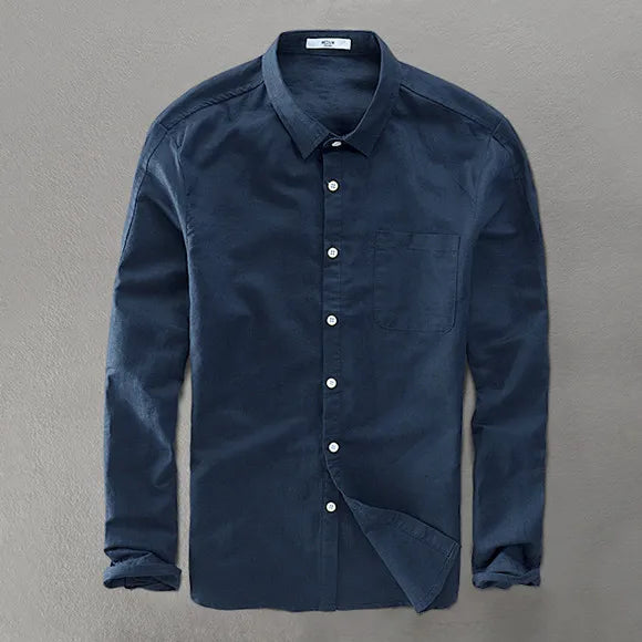 Camisa elegante de algodão e linho
